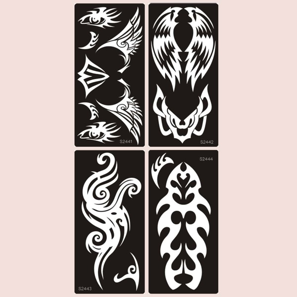 

4sheets Graphic Tattoo Stencil, Black
