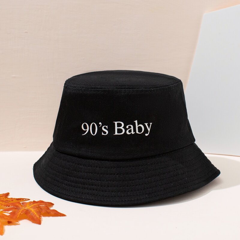 

Letter Graphic Bucket Hat, Black