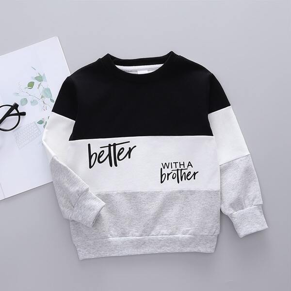 

Toddler Boys Cut And Sew Letter Graphic Sweatshirt, Multicolor