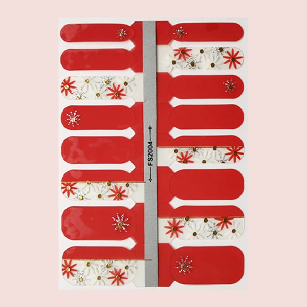 

1sheet Flower Pattern Nail Sticker, Multicolor