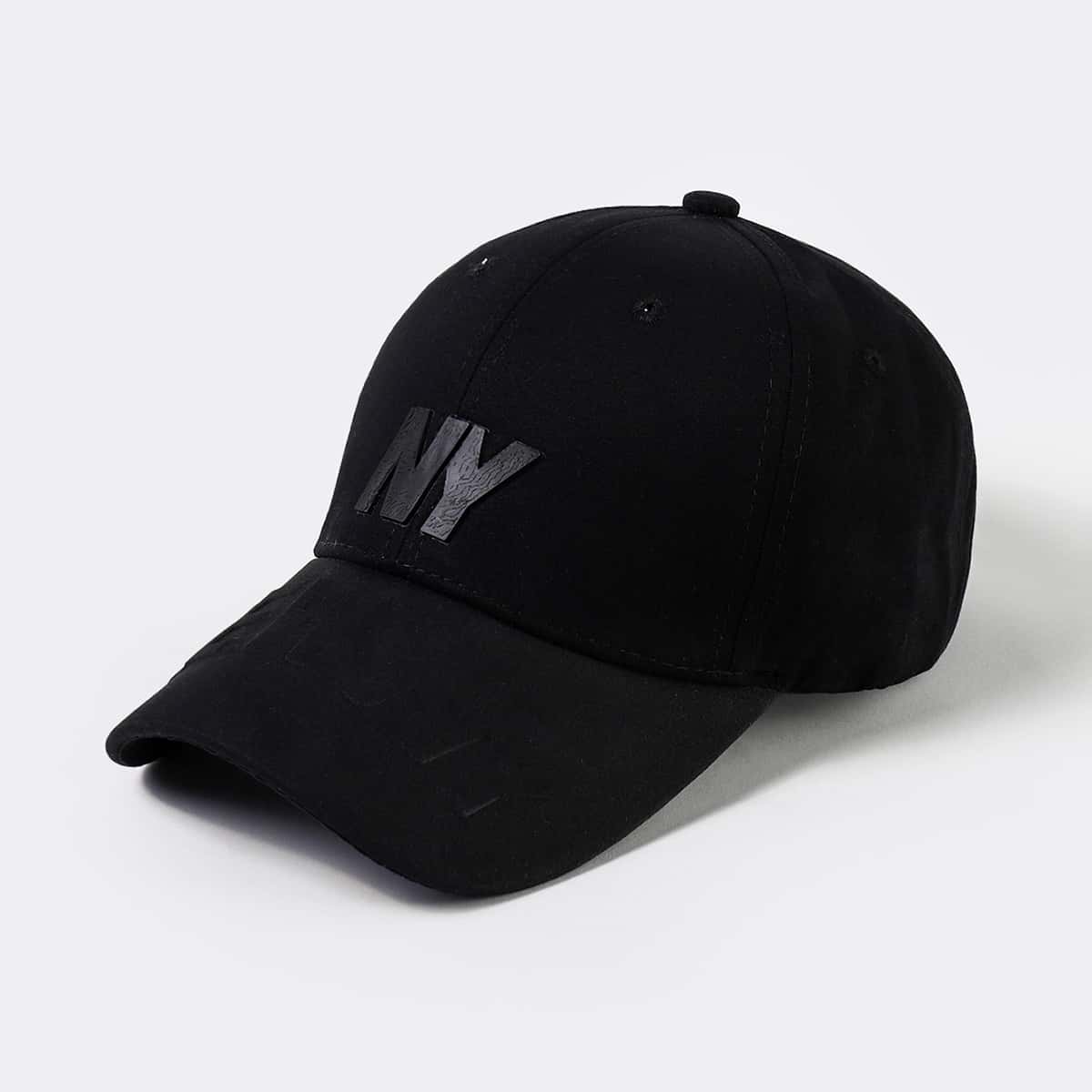 

Letter Decor Baseball Cap, Black