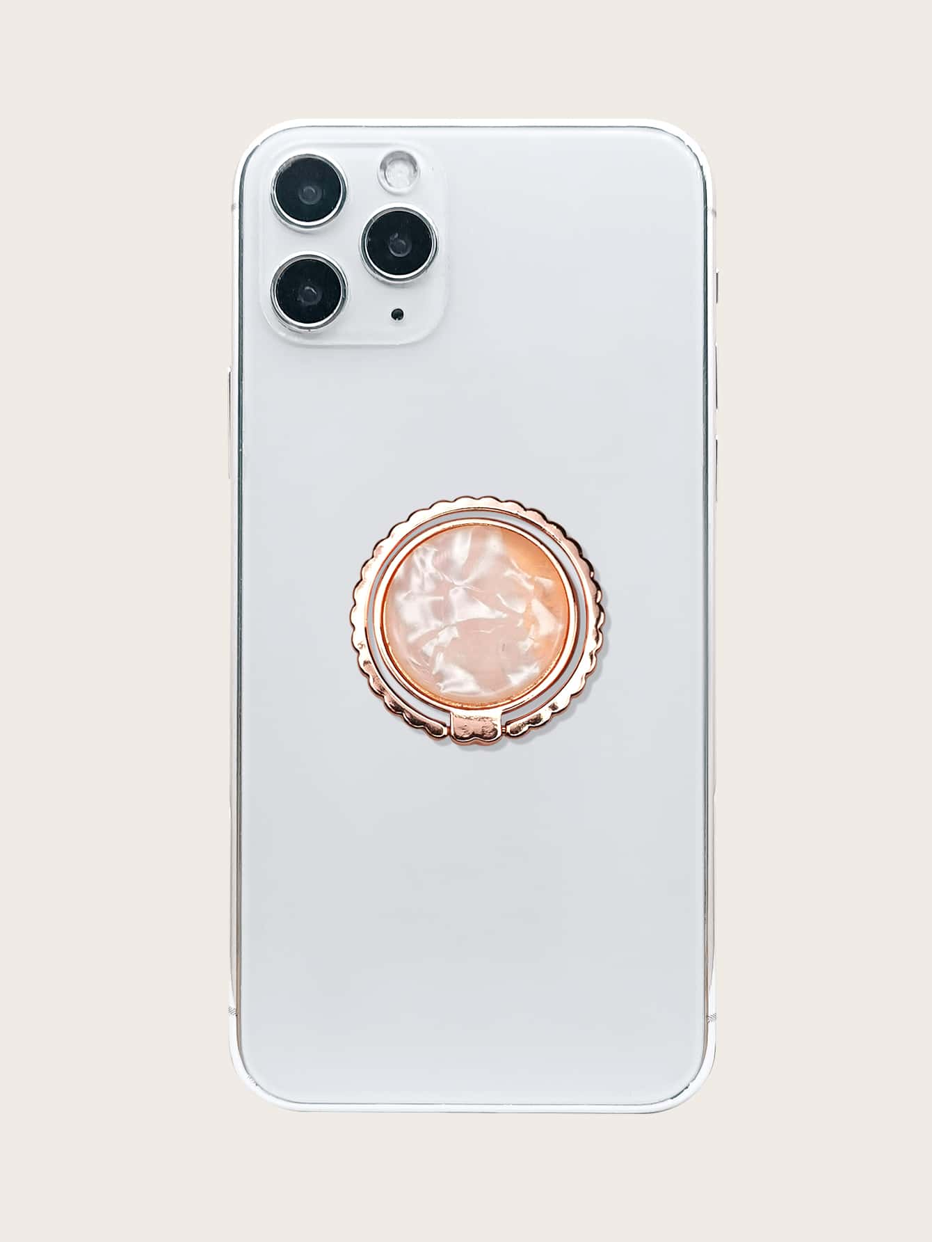 大理石紋樣式手機指環扣 - 玫瑰金 - 查看 3