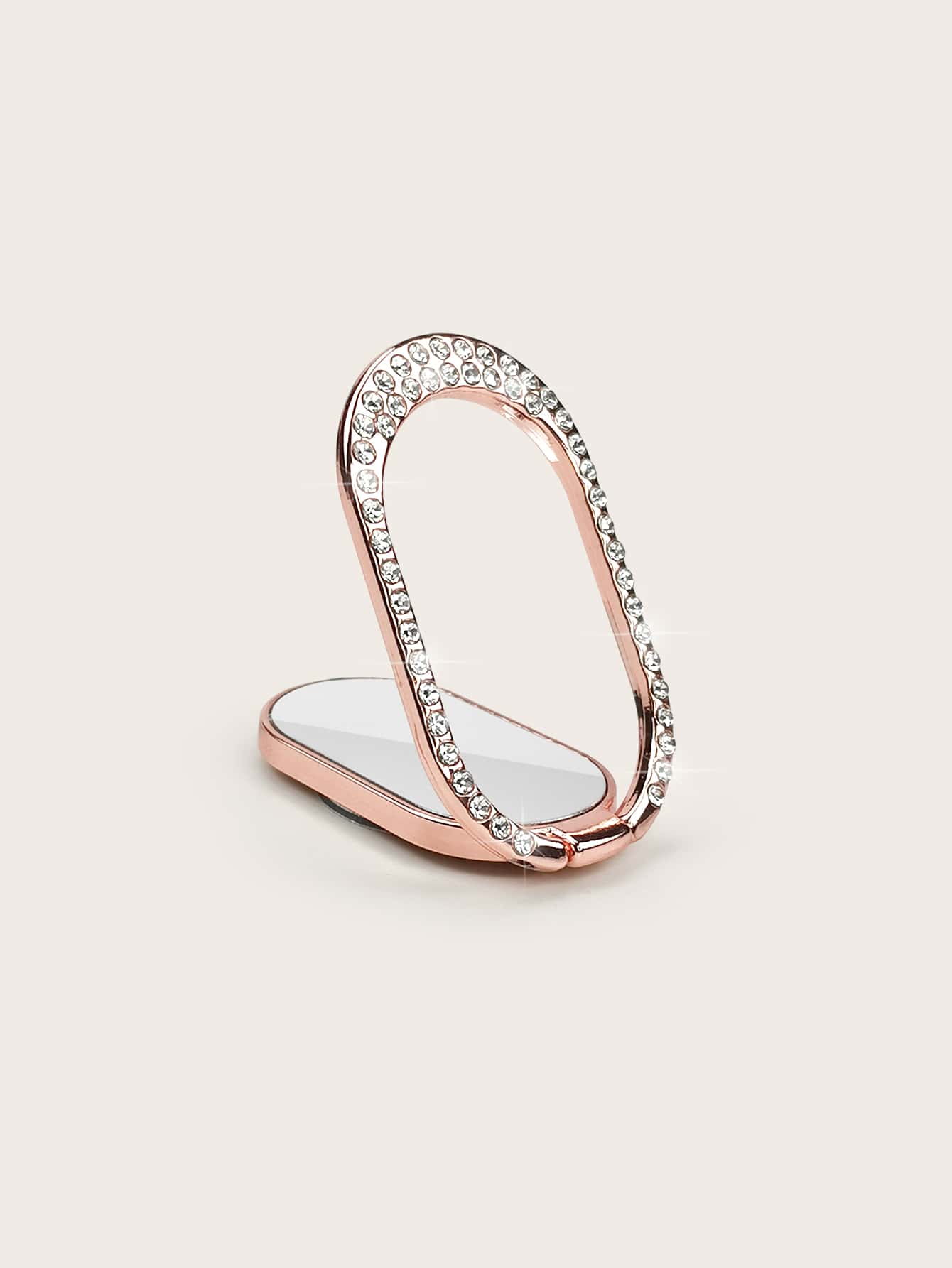 Soporte de aro de celular con diseño de diamante de imitación - Oro rosa - Ver 1