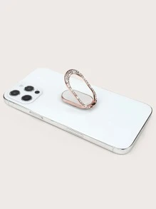 Soporte de aro de celular con diseño de diamante de imitación - Oro rosa - Ver 3