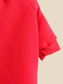 1pc Plain Pet Sweatshirt - Red - View 4