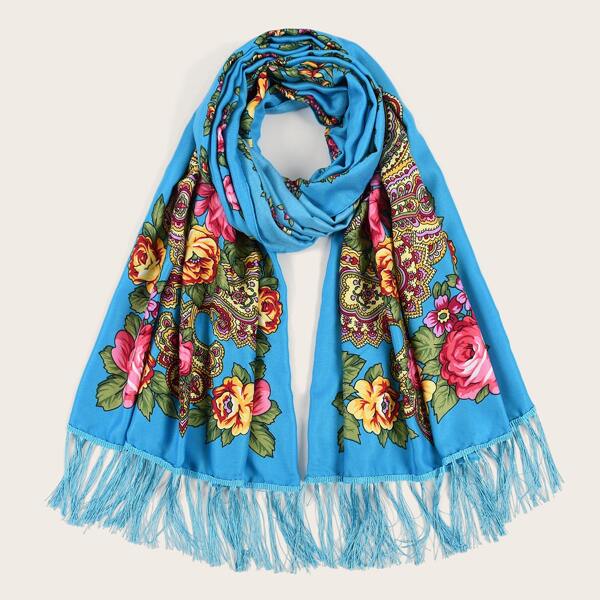 

Flower Print Scarf, Multicolor
