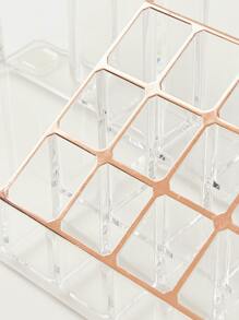 SHEIN Exclusivo Organizador de Maquillaje Multifunción BASIC LIVING -Con borde de color oro rosa - transparente - Ver 4