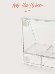 SHEIN Exclusivo Organizador de Maquillaje Multifunción BASIC LIVING -Con borde de color oro rosa - transparente - Ver 11