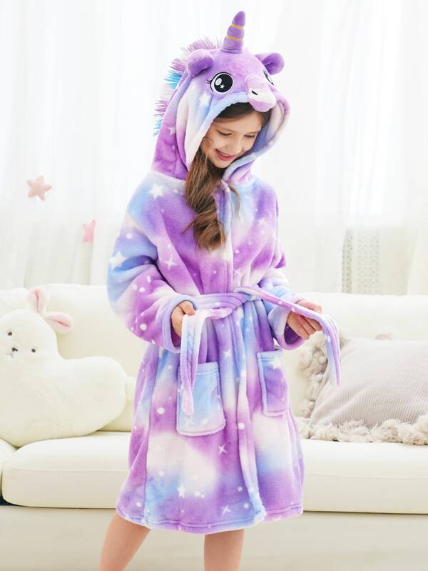 Tween Girl Unicorn Bathrobe