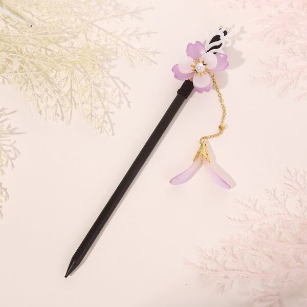 

Flower Decor Hair Pin, Purple