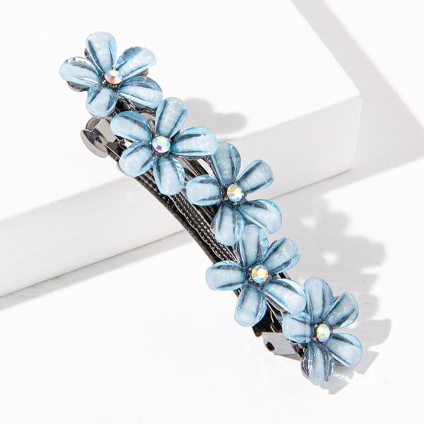 

Flower Decor Hair Clip, Blue