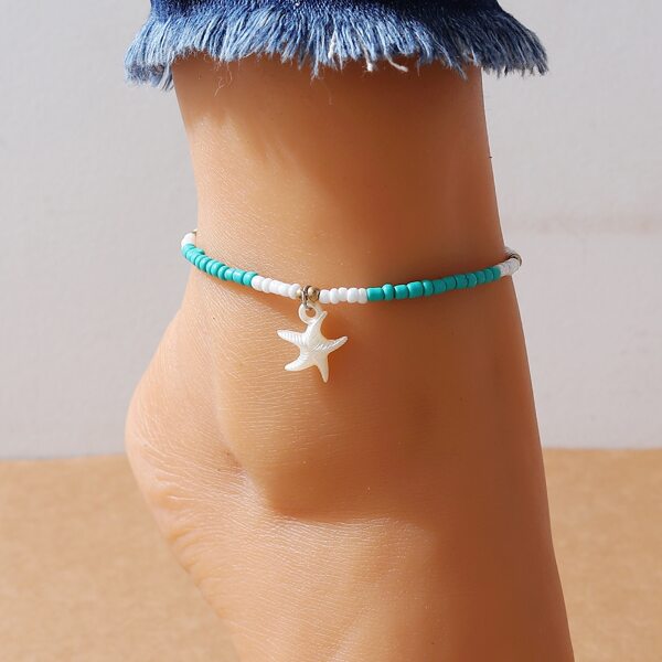 

Starfish Charm Beaded Anklet, Multicolor