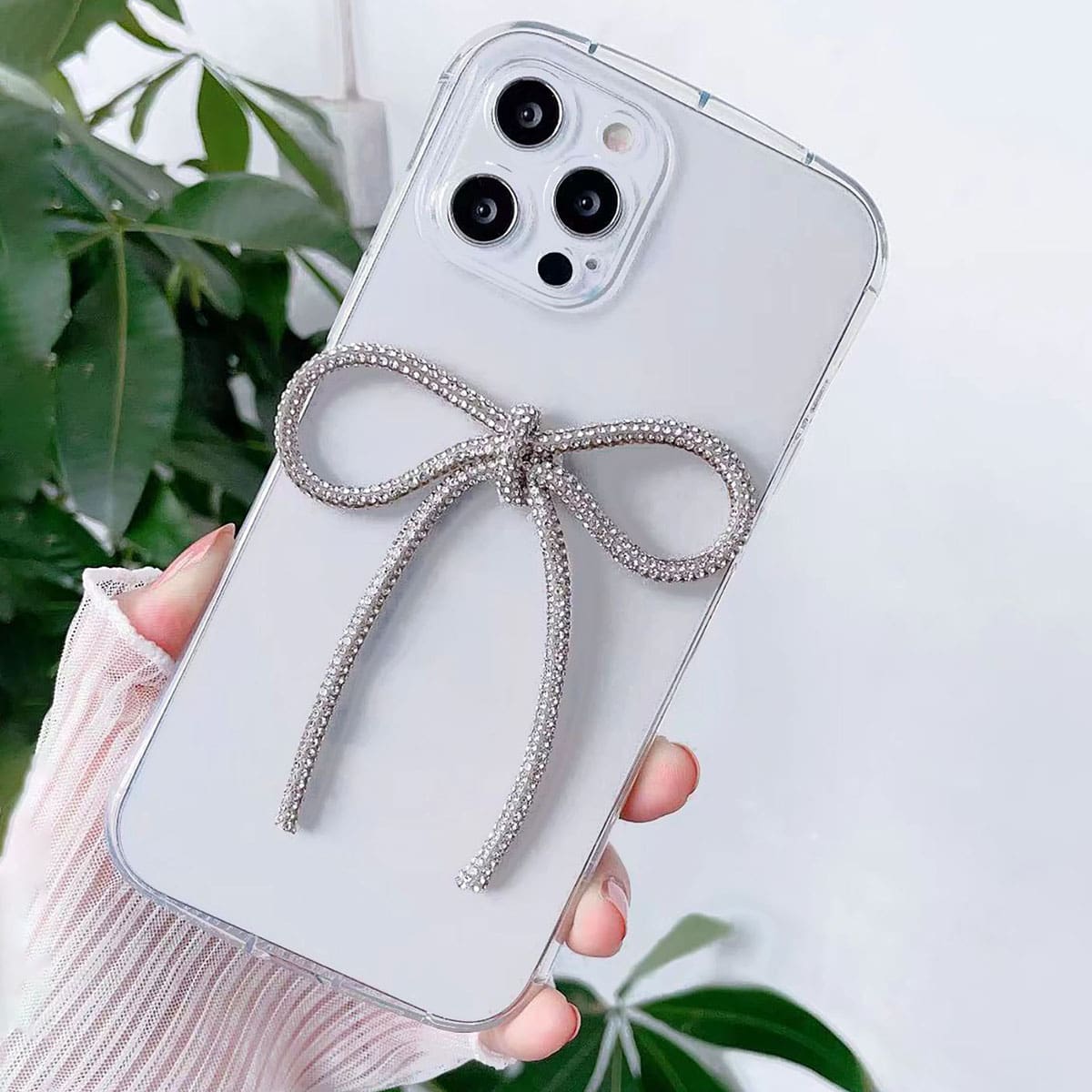 

Clear Bow Decor Phone Case