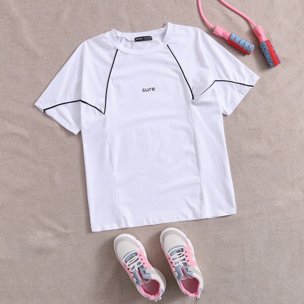 

Letter Graphic Crew Neck Tee, White