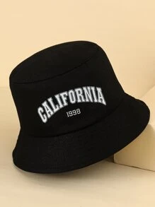 Sombrero cubo con estampado de letra - Negro - Ver 2