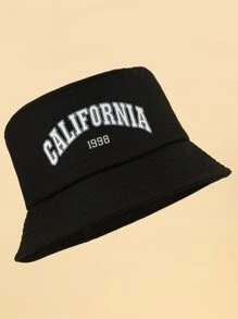 Sombrero cubo con estampado de letra - Negro - Ver 3