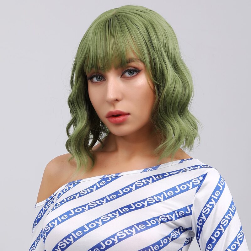 

Natural Short Curly Wig, Green
