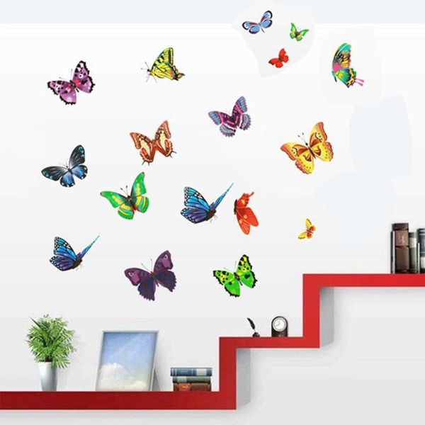 

Butterfly Print Wall Sticker, Multicolor