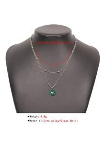 2入組水滴墜飾項鍊 - 銀色 - 查看 5