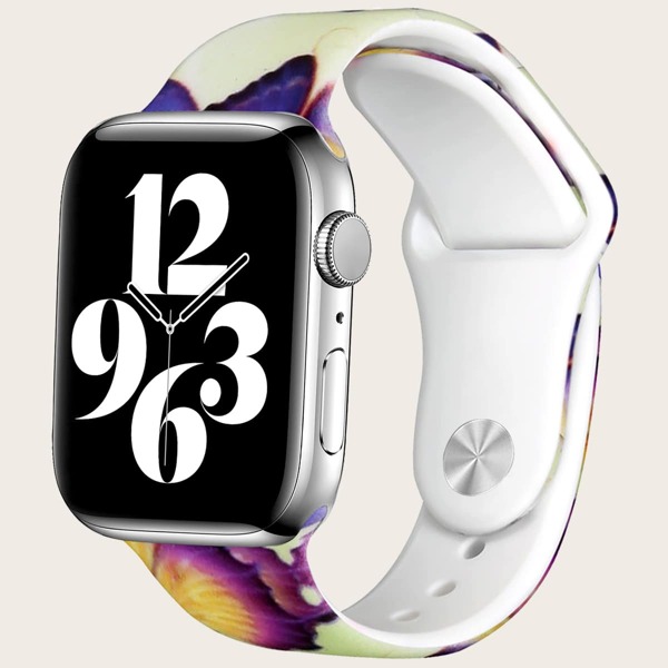 

Силиконовый ремешок для часов iWatch с узором бабочки, Красный фиолетовый