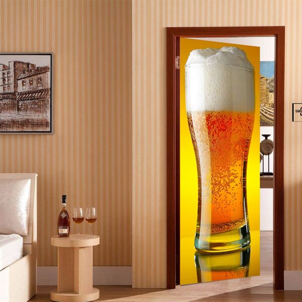 

Beer Mug Print Door Sticker, Multicolor