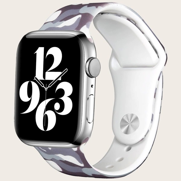 

Camo Silicone Watchband For iWatch, Dark grey