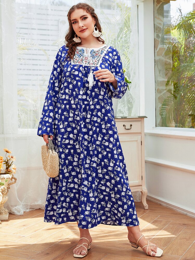 Đầm Plus Size Dễ thương - Màu xanh lam - Xem 3