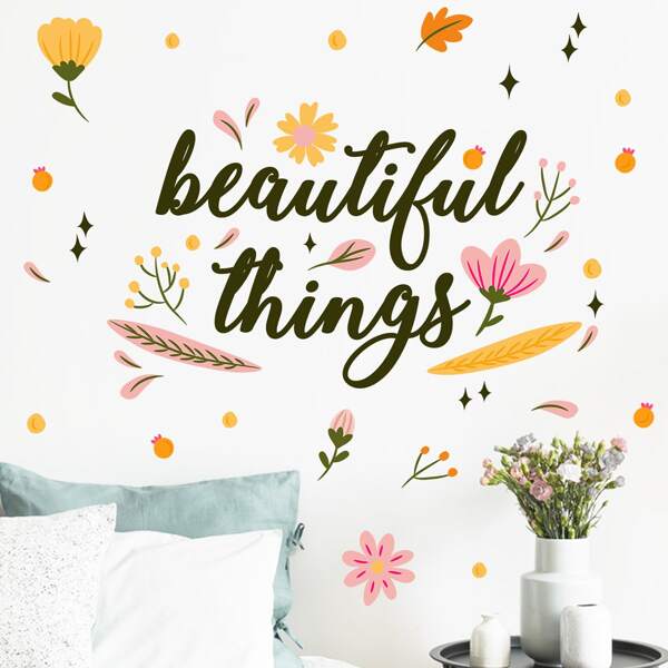 

Slogan Graphic Wall Sticker, Multicolor