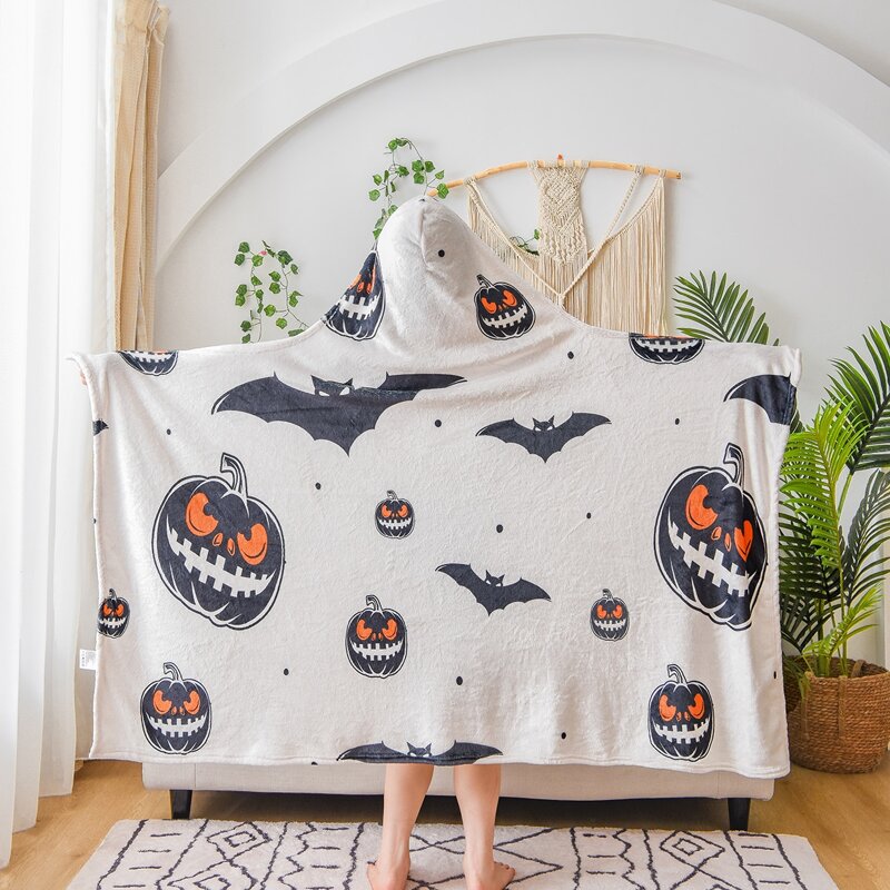 

Halloween Pumpkin Print Flannel Blanket, Multicolor