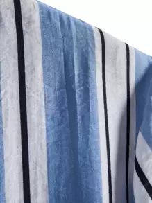 Manfinity Homme Camisa A Rayas Para Hombres Con Botones De Ajuste Holgado