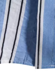 Manfinity Homme Camisa A Rayas Para Hombres Con Botones De Ajuste Holgado