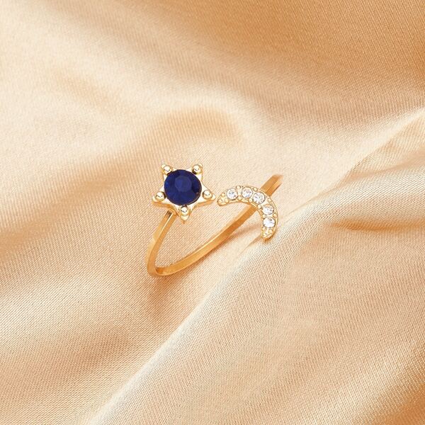 

Rhinestone Decor Ring, Gold