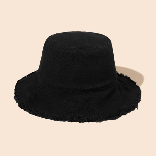 

Men Solid Bucket Hat, Black