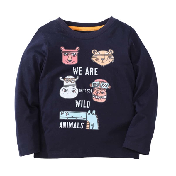 

Toddler Boys Animal & Slogan Graphic Tee, Navy blue