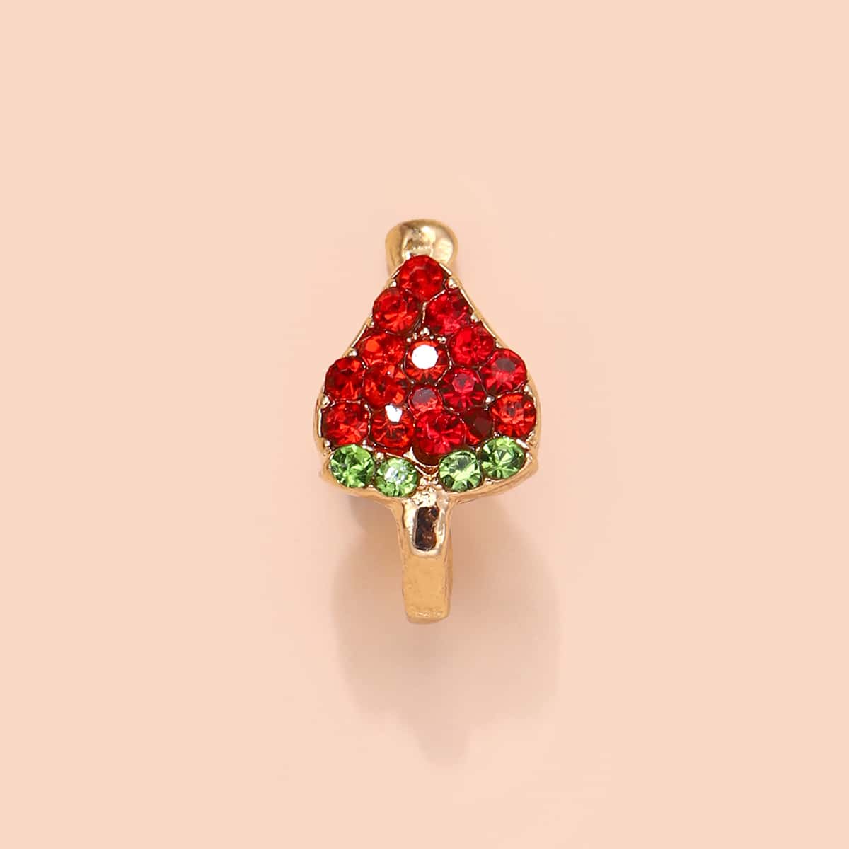 

Rhinestone Decor Nose Ring, Red
