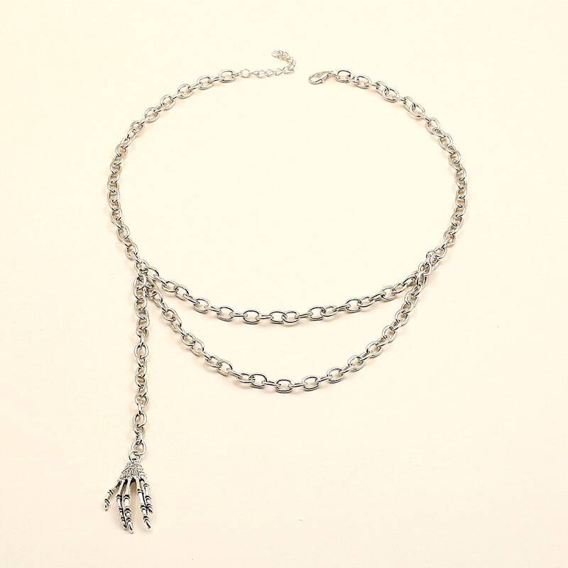 

Layered Chain Necklace, Silver