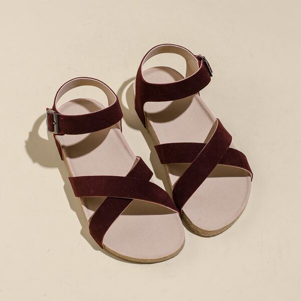 

Toddler Girls Criss Cross Sandals, Burgundy