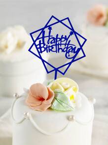 6 cái Ngẫu nhiên Ánh sáng Màu hồng Trang trí bánh , Bánh Đồ trang trí , Bánh , Tiệc sinh nhật Trang trí bánh , Vui vẻ Sinh nhật Trang trí bánh - Màu xanh lam - Xem 3