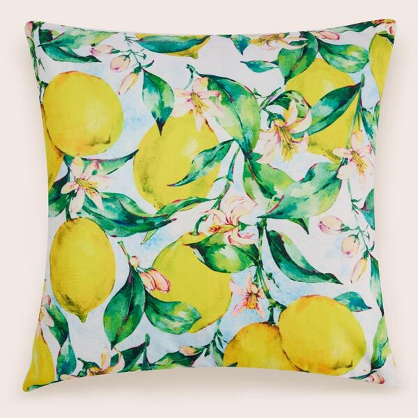 

Lemon Print Cushion Cover Without Filler, Multicolor