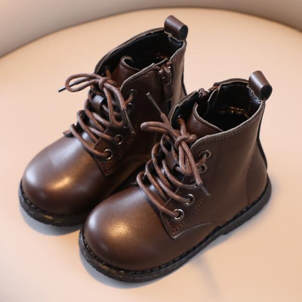 

Toddler Boys Solid Side Zipper Fashion Boots, Brown