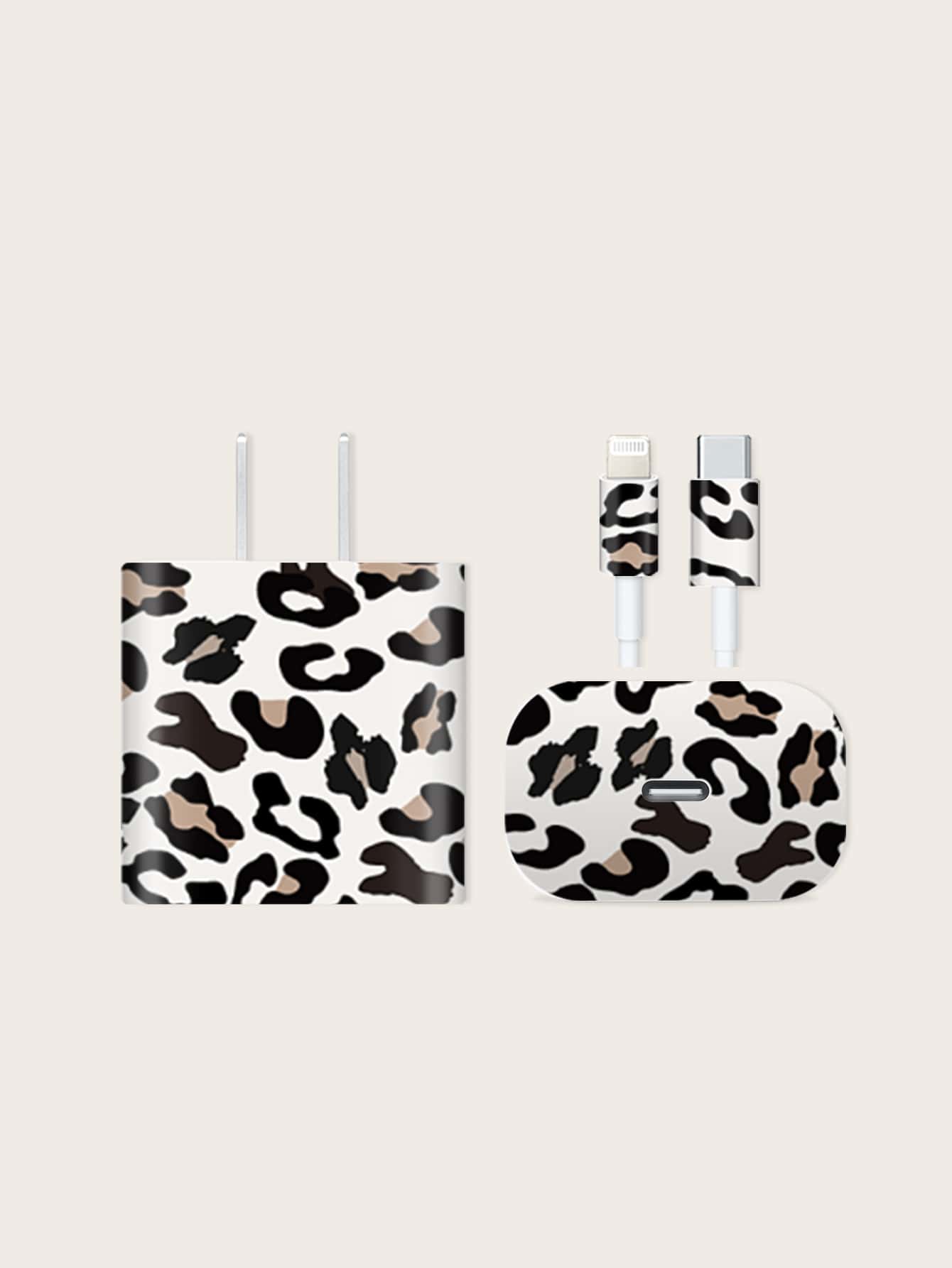 1sheet Leopard Sticker tương thích với đầu sạc - Nhiều màu - Xem 1