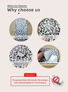 1sheet Leopard Sticker tương thích với đầu sạc - Nhiều màu - Xem 8