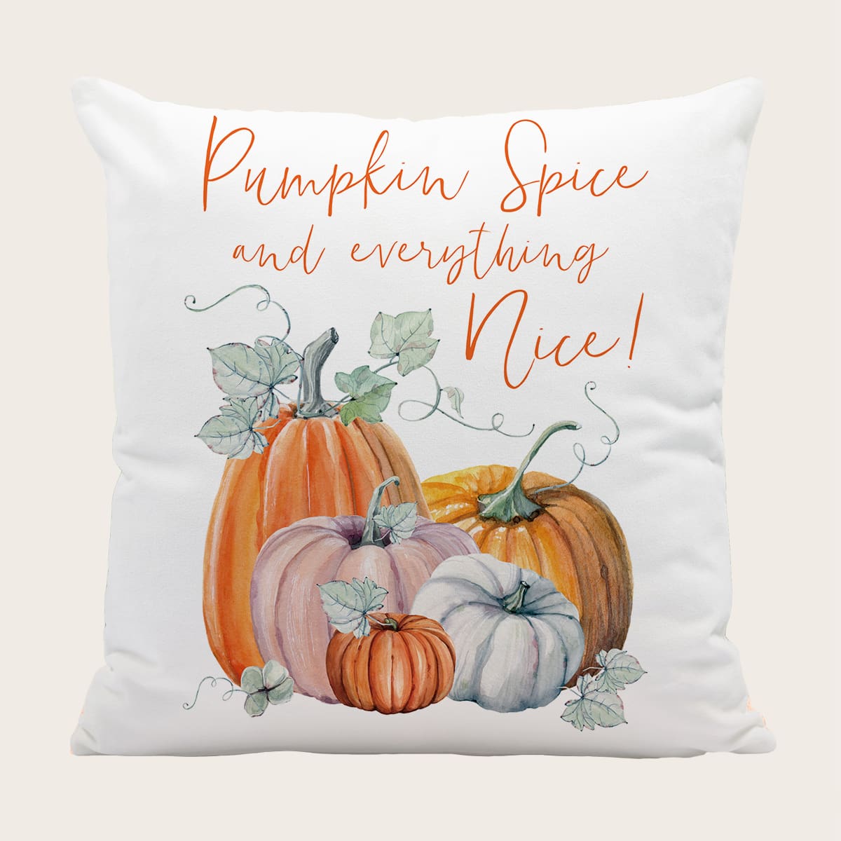 

Pumpkin Print Cushion Cover Without Filler, Multicolor