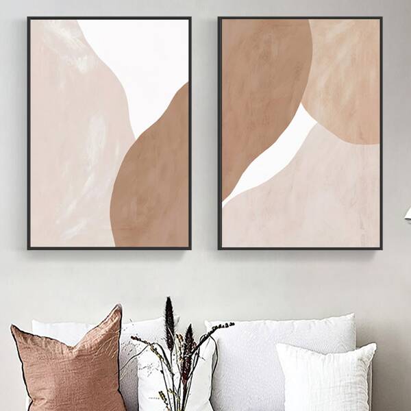 

2pcs Abstract Pattern Unframed Painting, Multicolor
