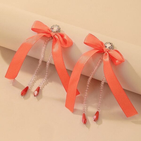 

Bow Knot Decor Earrings, Orange