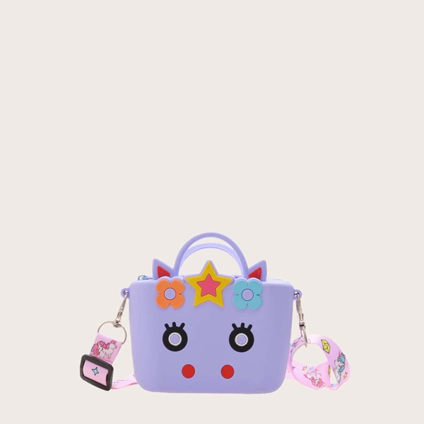 

Girls Unicorn Design Satchel Bag, Purple