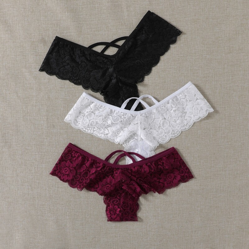 

3pack Floral Lace Panty Set, Multicolor