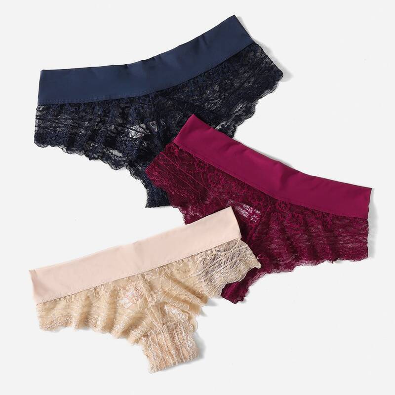 

3pack Floral Lace Panty Set, Multicolor