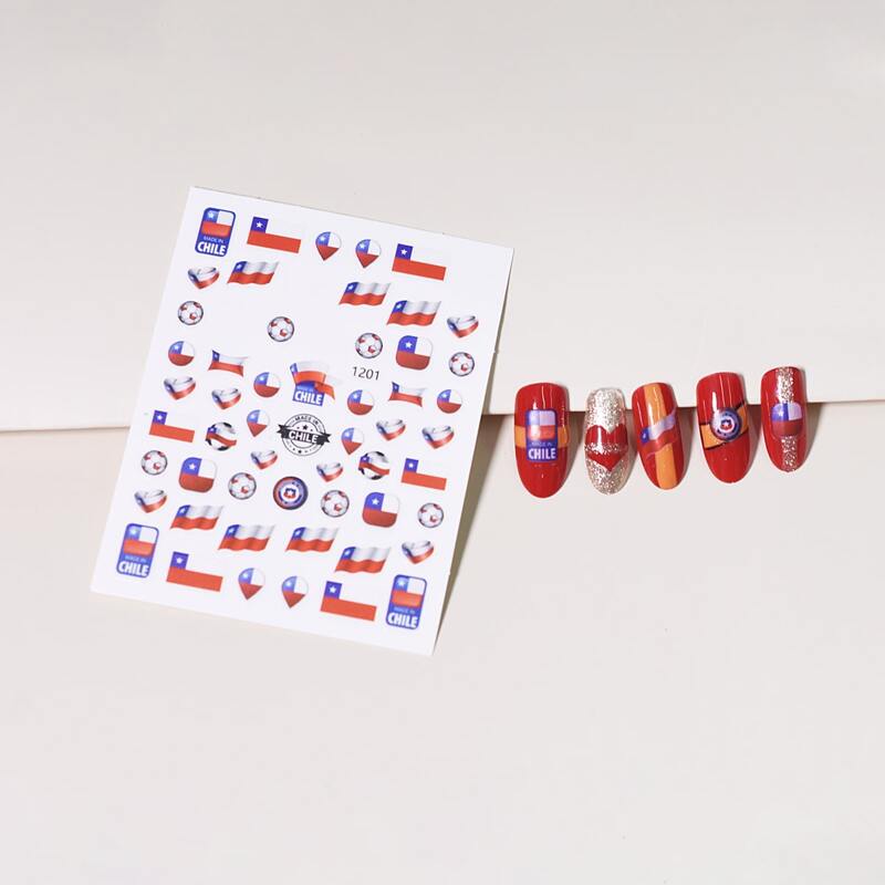 

1sheet Football & Flag Pattern Nail Art Sticker, Multicolor