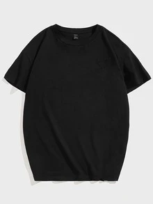 Manfinity Hombres Camiseta con diseño de diamante de imitación - Negro - Ver 2